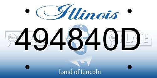 494840D Illinois License Plate