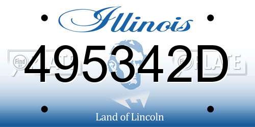 495342D Illinois License Plate