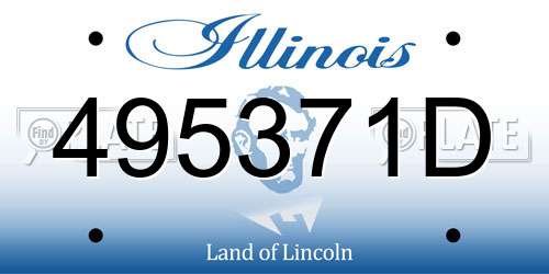 495371D Illinois License Plate