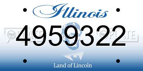 4959322 Illinois License Plate