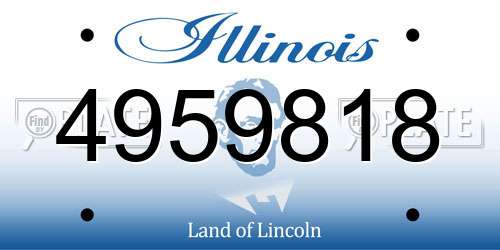 4959818 Illinois License Plate