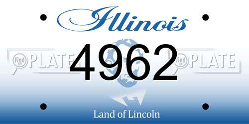 4962 Illinois License Plate