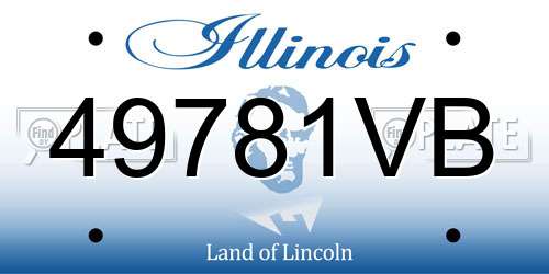 49781VB Illinois License Plate