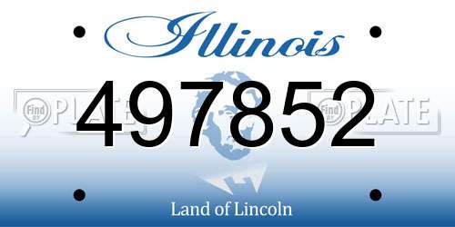 497852 Illinois License Plate