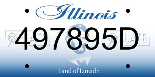497895D Illinois License Plate