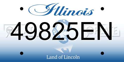 49825EN Illinois License Plate