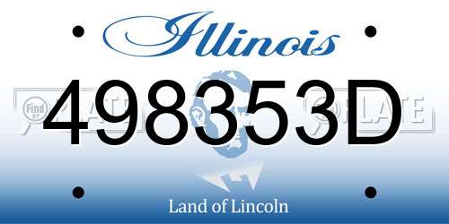 498353D Illinois License Plate