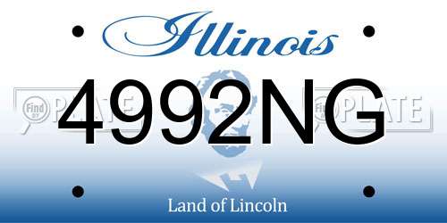 4992NG Illinois License Plate