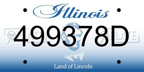 499378D Illinois License Plate