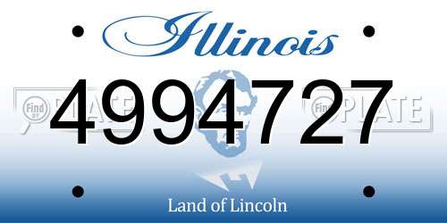 4994727 Illinois License Plate
