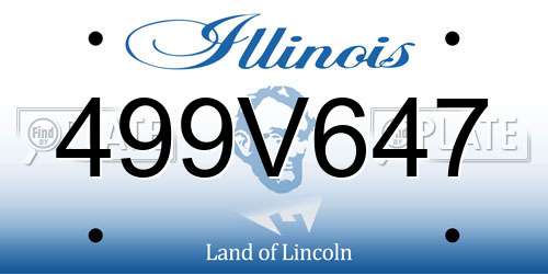 499V647 Illinois License Plate