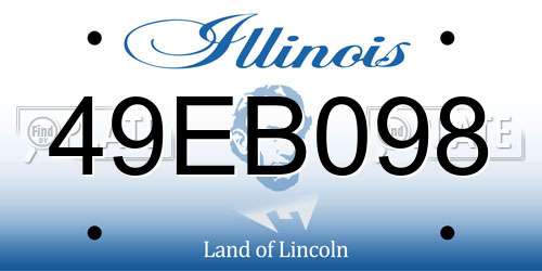 49EB098 Illinois License Plate