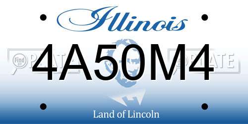 4A50M4 Illinois License Plate