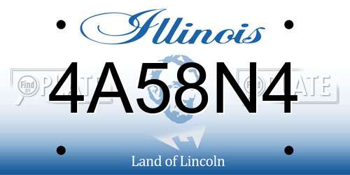 4A58N4 Illinois License Plate