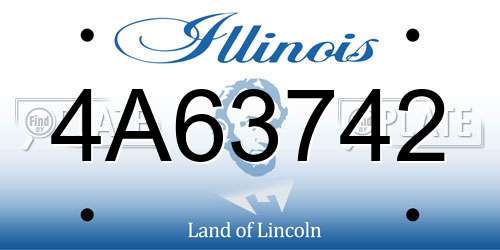 4A63742 Illinois License Plate