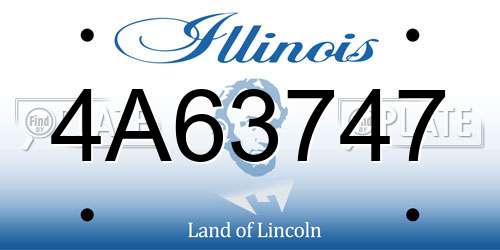 4A63747 Illinois License Plate