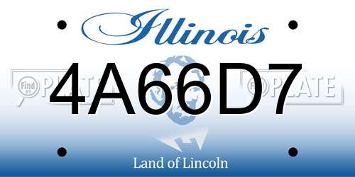 4A66D7 Illinois License Plate