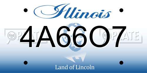 4A66O7 Illinois License Plate