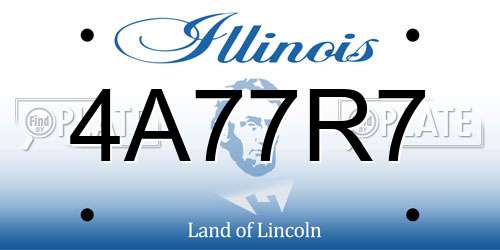 4A77R7 Illinois License Plate