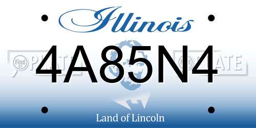4A85N4 Illinois License Plate