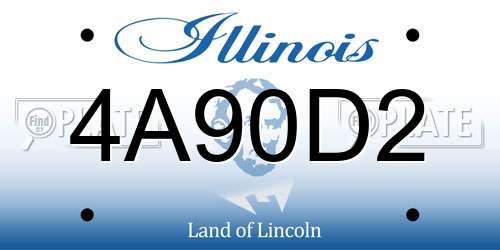 4A90D2 Illinois License Plate