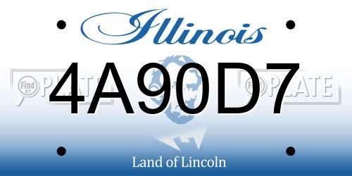 4A90D7 Illinois License Plate
