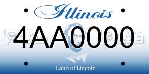 4AA0000 Illinois License Plate