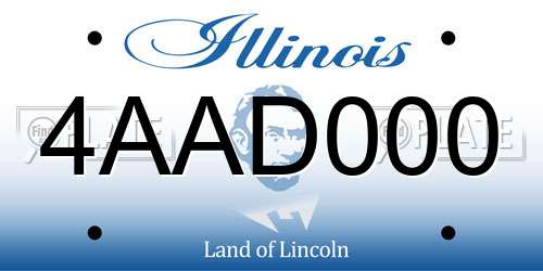 4AAD000 Illinois License Plate