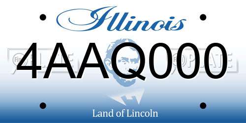 4AAQ000 Illinois License Plate
