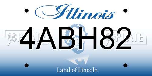 4ABH82 Illinois License Plate