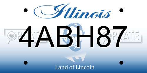 4ABH87 Illinois License Plate