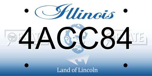 4ACC84 Illinois License Plate
