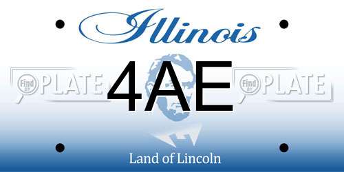 4AE Illinois License Plate
