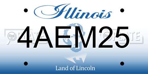 4AEM25 Illinois License Plate