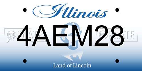 4AEM28 Illinois License Plate