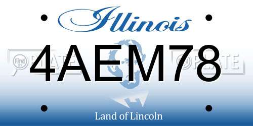 4AEM78 Illinois License Plate