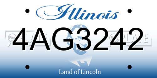 4AG3242 Illinois License Plate