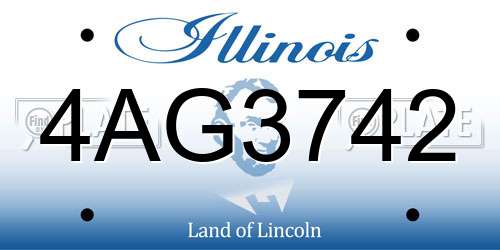 4AG3742 Illinois License Plate