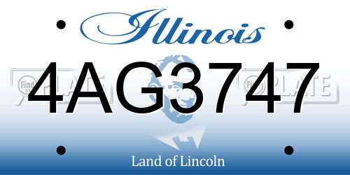 4AG3747 Illinois License Plate