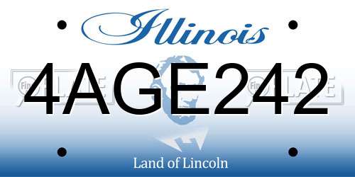 4AGE242 Illinois License Plate