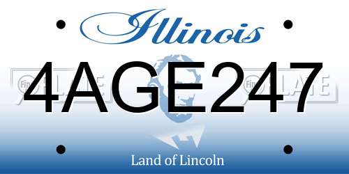 4AGE247 Illinois License Plate
