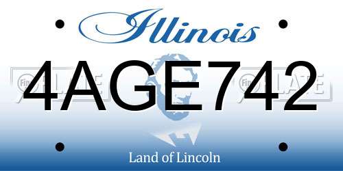 4AGE742 Illinois License Plate