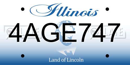 4AGE747 Illinois License Plate