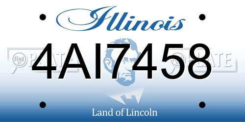 4AI7458 Illinois License Plate