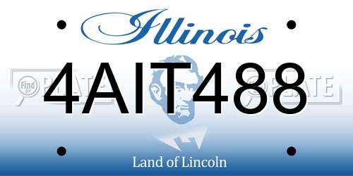 4AIT488 Illinois License Plate