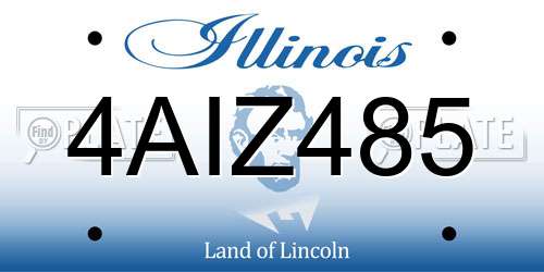 4AIZ485 Illinois License Plate