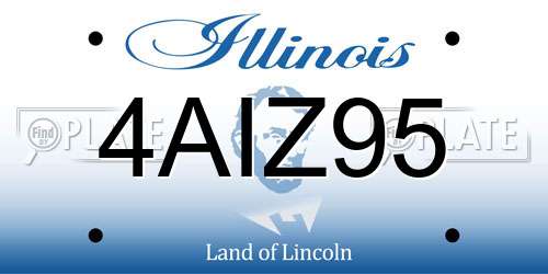 4AIZ95 Illinois License Plate
