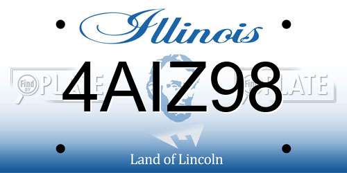 4AIZ98 Illinois License Plate
