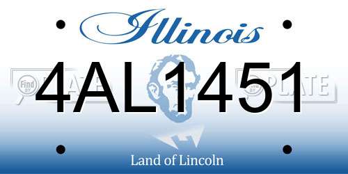 4AL1451 Illinois License Plate