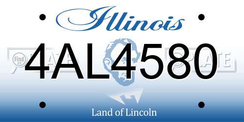 4AL4580 Illinois License Plate